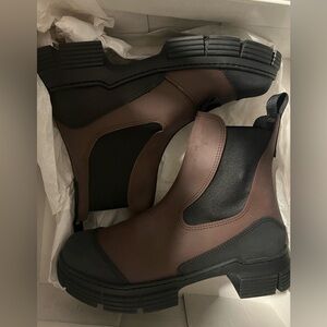 Ganni Black and Brown Women's Boots